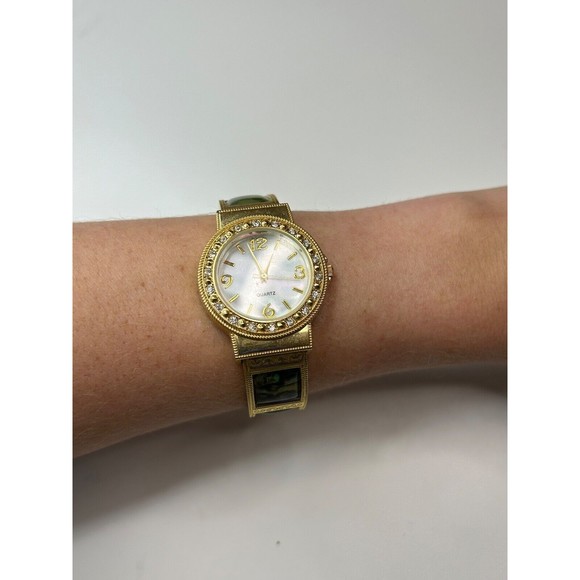 M.Z.BERGER Mother of Pearl Inlay Analog Women's Watch Sz.6 1/4" New - Picture 5 of 6